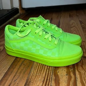 Vans Green Gecko Old School Skate Board Shoes Bright Lime